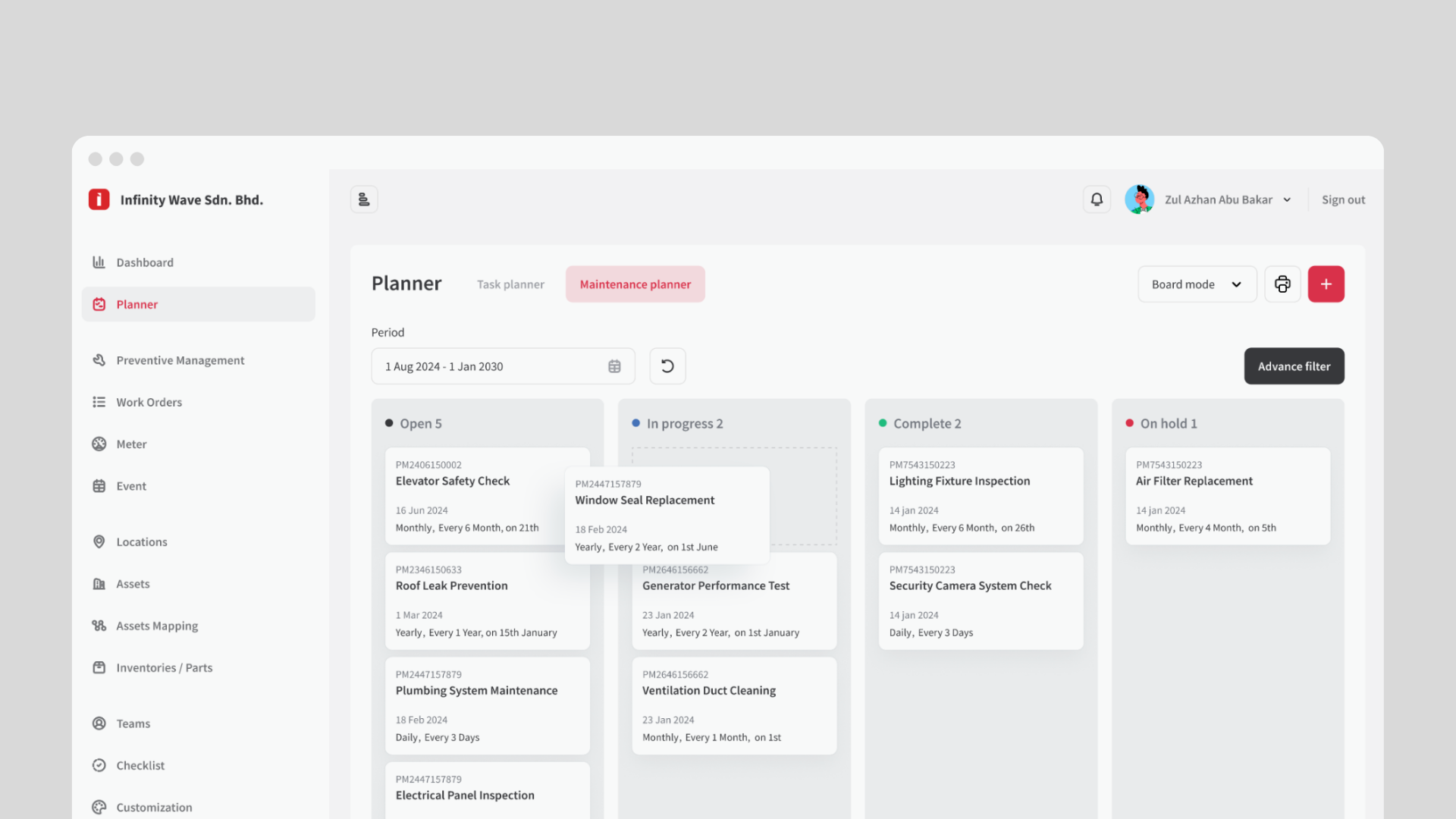 CMMS for maintenance management